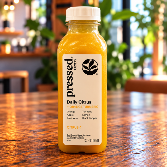 Pressed Juice: Daily Citrus + Orange Turmeric.
