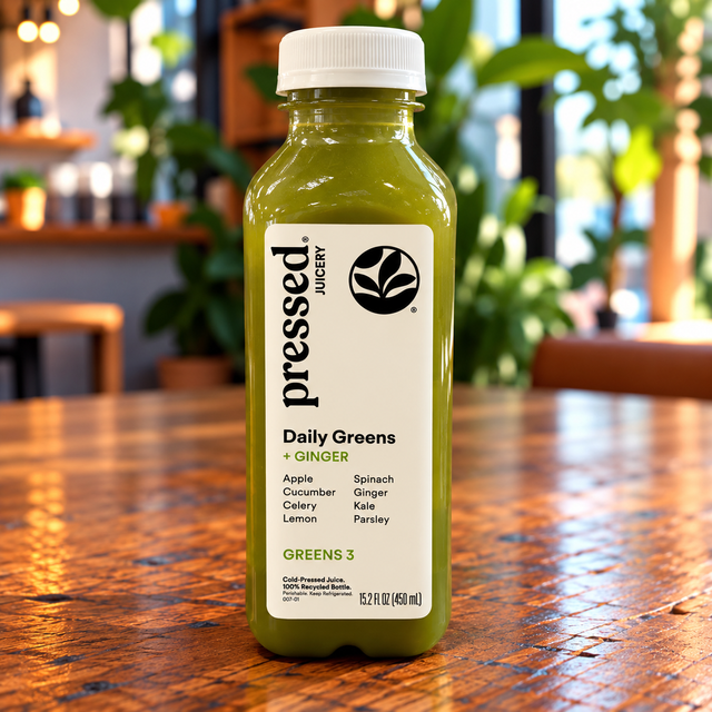 Pressed Juice: Daily Greens + Ginger.
